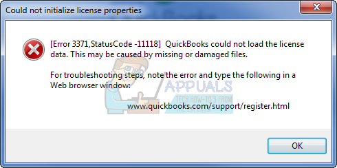 QuickBooksのエラーコード3371を修正する方法
