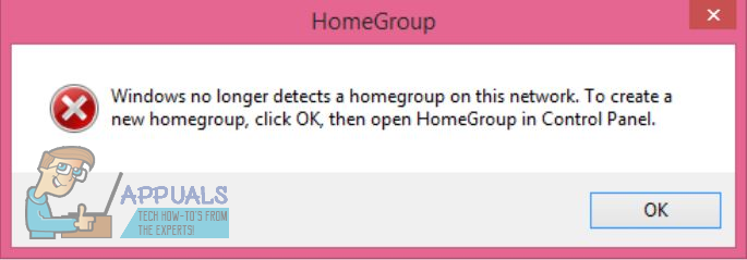 Исправлено: Windows больше не обнаруживает домашнюю группу в этой сетевой ошибке в Windows 10