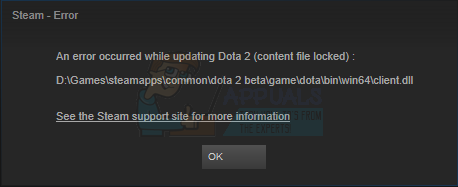 Correção: o arquivo de conteúdo do Steam está bloqueado