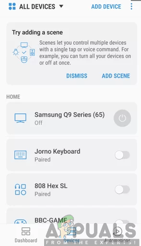 Samsungi teleri avastamine rakenduses SmartThings