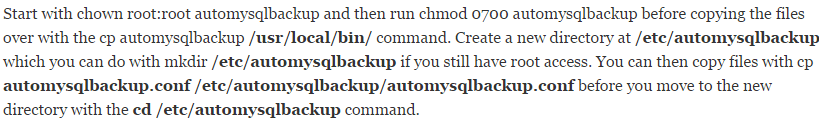 كيفية تثبيت وتهيئة وتشغيل automysqlbackup في Linux