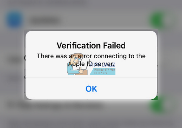 Fix: Verifiering misslyckades 'Det uppstod ett fel vid anslutning till Apple ID Server'