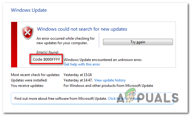 Простые исправления для ошибки Центра обновления Windows 8000FFF