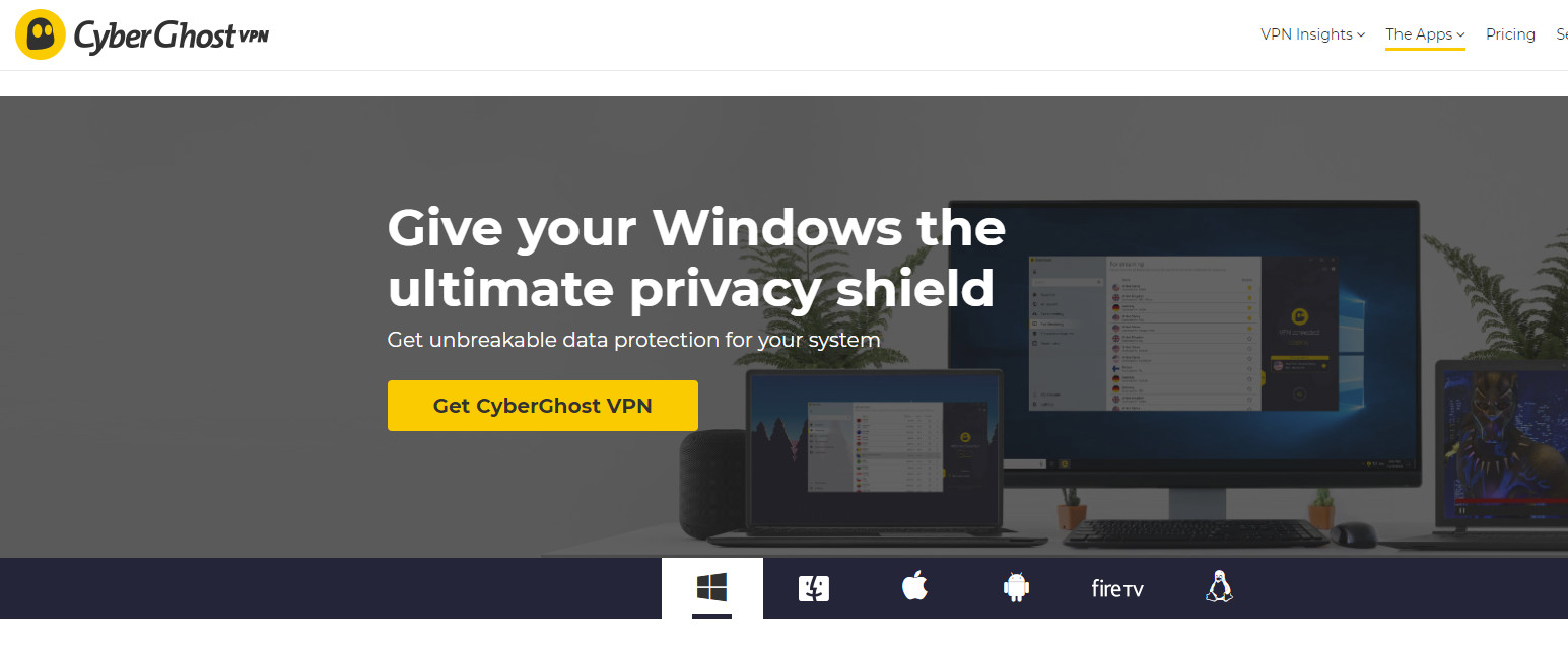 Memuat turun CyberGhost untuk Windows