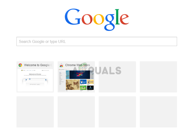 Ispravljeno: Google Chrome najmanje posjećene minijature se ne prikazuju