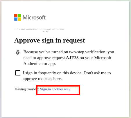Prijavite se na Microsoft na drugi način