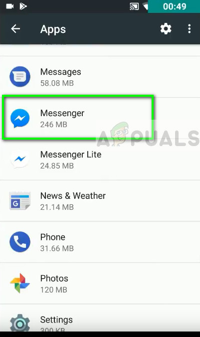 Messenger Android-sovellusten hallinnassa