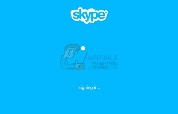 फिक्स: साइन इन करने पर Skype अटक गया