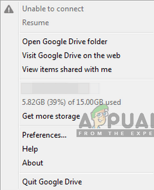 Betulkan: Google Drive Tidak Dapat Menyambung