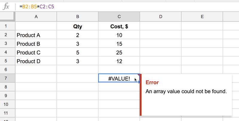 Como corrigir o erro 'Um valor de matriz não pôde ser encontrado' no Excel