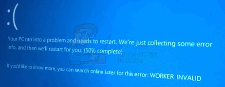 Kuinka korjata WORKER_INVALID sininen ruutu Windows 10: ssä (0x000000e4)