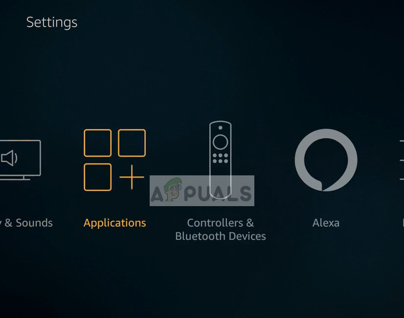 Aplicativos - Configurações no Amazon Fire TV