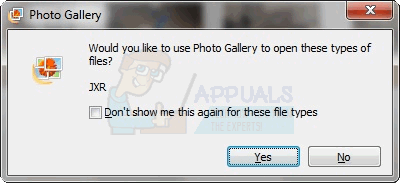 Jak zatrzymać „Czy chciałbyś używać Galerii zdjęć do otwierania tego typu plików” JXR