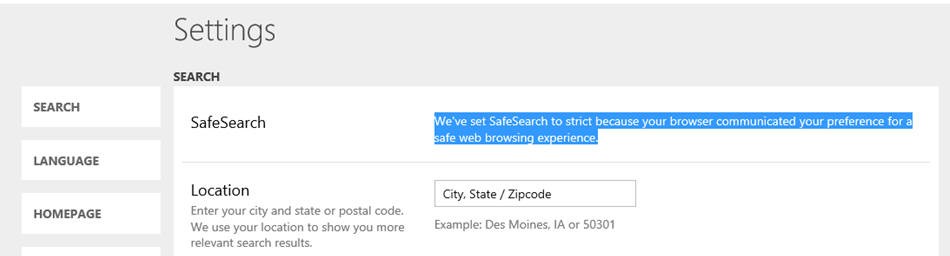 Popravek: Varno iskanje se ne izklopi v Microsoft Edge in IE