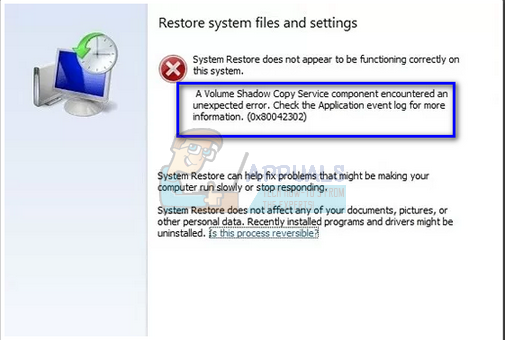 Поправка: Грешка 0x80042302 при опит за възстановяване на системния образ на Windows 10