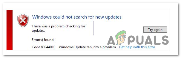 NUSTATYTI: „Windows“ naujinimo klaidos kodas 80244010