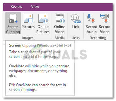 Kako spremeniti bližnjico izrezovanja zaslona OneNote v sistemu Windows 10