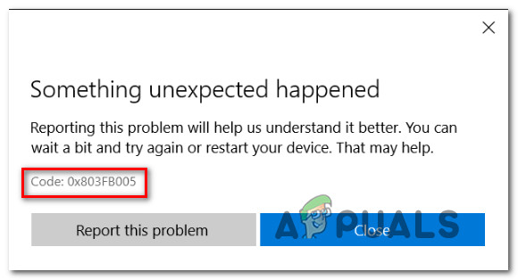 Kuinka korjata Windows Store -virhe 0x803FB005