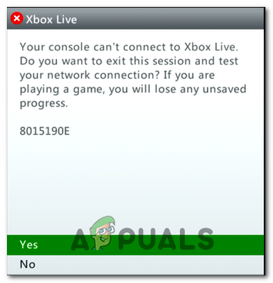 כיצד לתקן שגיאת Xbox Live 8015190E?