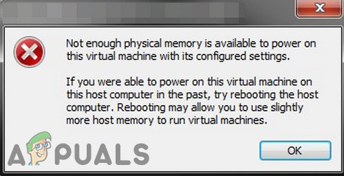 Ikke nok fysisk minnefeil i VMware