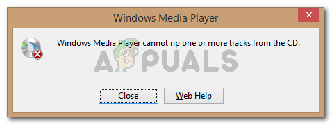 Correção: o Windows Media Player não consegue extrair uma ou mais faixas do CD