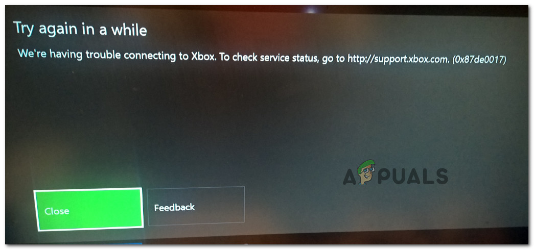 Khắc phục: Mã lỗi Xbox One 0x87de0017