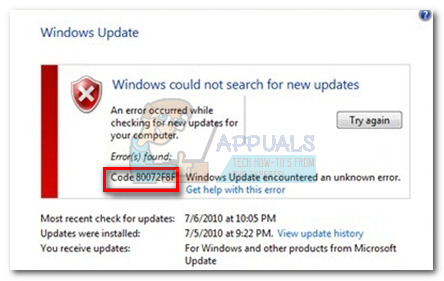Correção: Erro 80072F8F do Windows Update