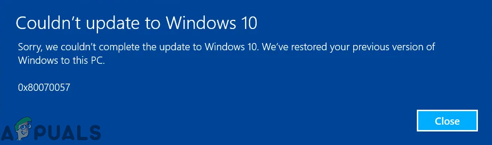 Oprava: Chyba Windows Update 0x80070057