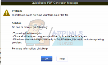 CORREÇÃO: QuickBooks não conseguiu salvar seu formulário como um arquivo PDF