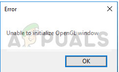 Исправлено: невозможно инициализировать окно OpenGL.