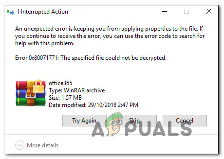 แก้ไข: ข้อผิดพลาด 0x80071771 บน Windows 10