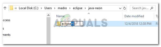 Eclipseの場所から特殊文字を削除する