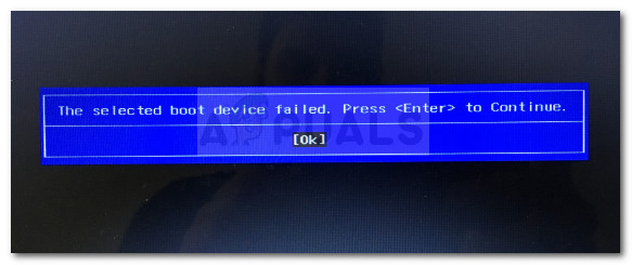 Korjaus: Valittu käynnistyslaite epäonnistui Windows 10