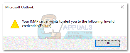 Поправка: Ваш ИМАП сервер жели да вас упозори „Неважећи акредитиви“