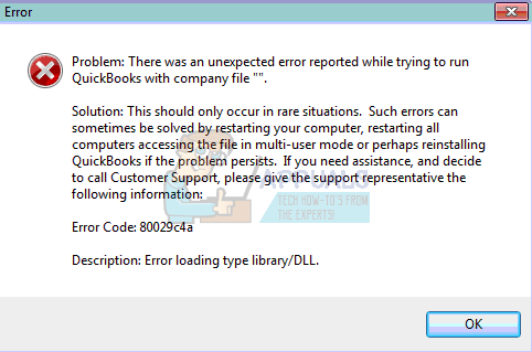 Jak opravit chybový kód QuickBooks „80029c4a“ v systému Windows 10