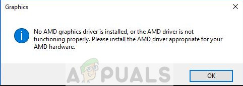 Correção: nenhum driver gráfico AMD está instalado