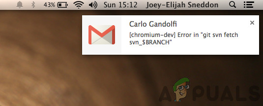 修正：Gmail通知が機能しない