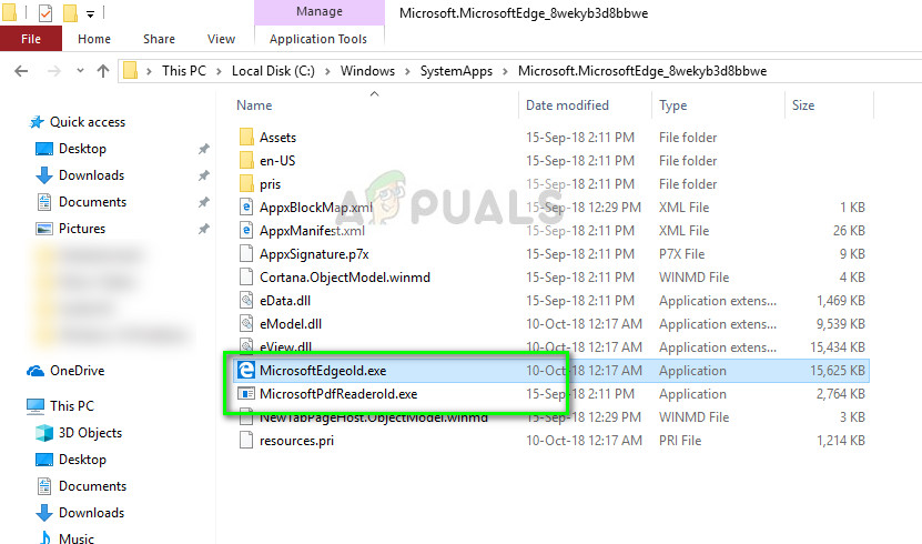 Ang pagpapalit ng pangalan ng mga file ng Microsoft Edge sa Windows 10