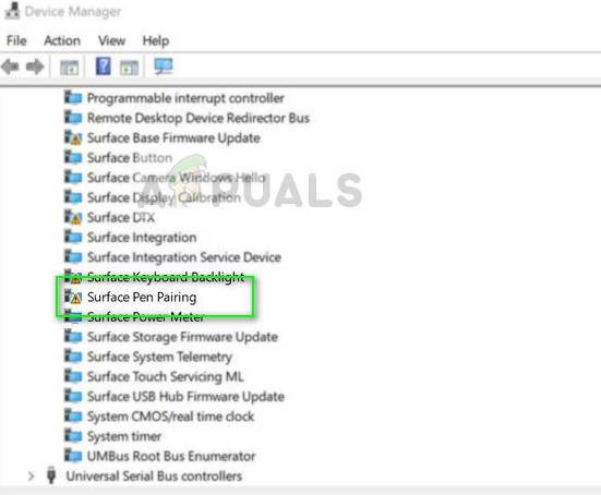 Menginstal Ulang Surface Pen Pairing Drivers - Device Manager di Windows 10