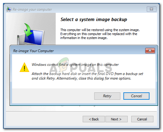修正：Windowsはこのコンピューターでシステムイメージを見つけることができません