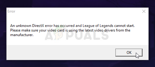 Correção: Ocorreu um erro Direct X desconhecido em League of Legends