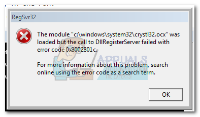 Corrección: Error de DllRegisterServer 0x8002801c