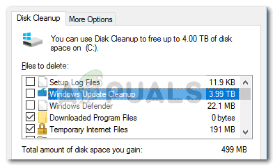 Solución: error de limpieza de disco 3.99 TB utilizado por actualizaciones de Windows
