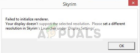 Åtgärd: Skyrim kunde inte initialisera renderaren