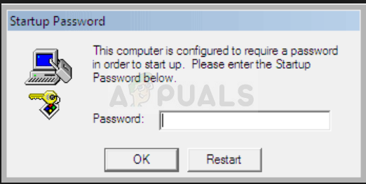 Popravek: ta računalnik je konfiguriran tako, da zahteva geslo za zagon