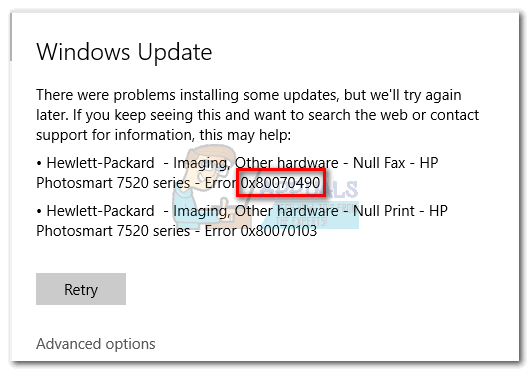 Korjaus: Windows Update -virhe 0x80070490