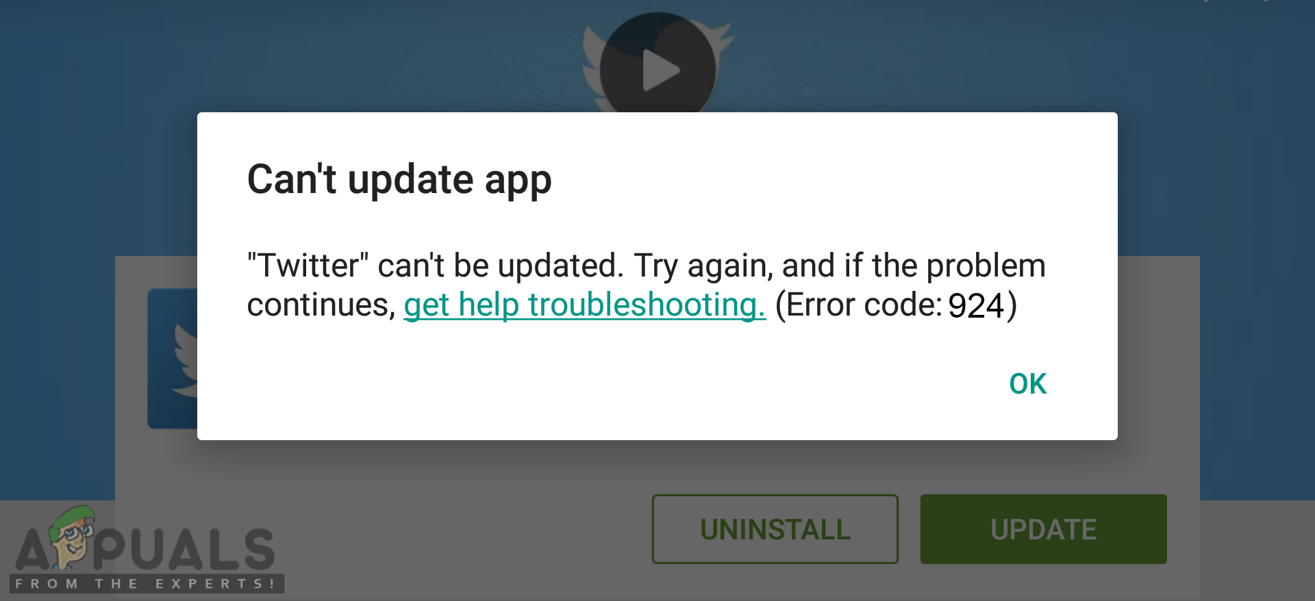 Como corrigir o código de erro 924 da Google Play Store