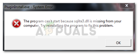 Correction: sqlite3.dll est absent de votre ordinateur