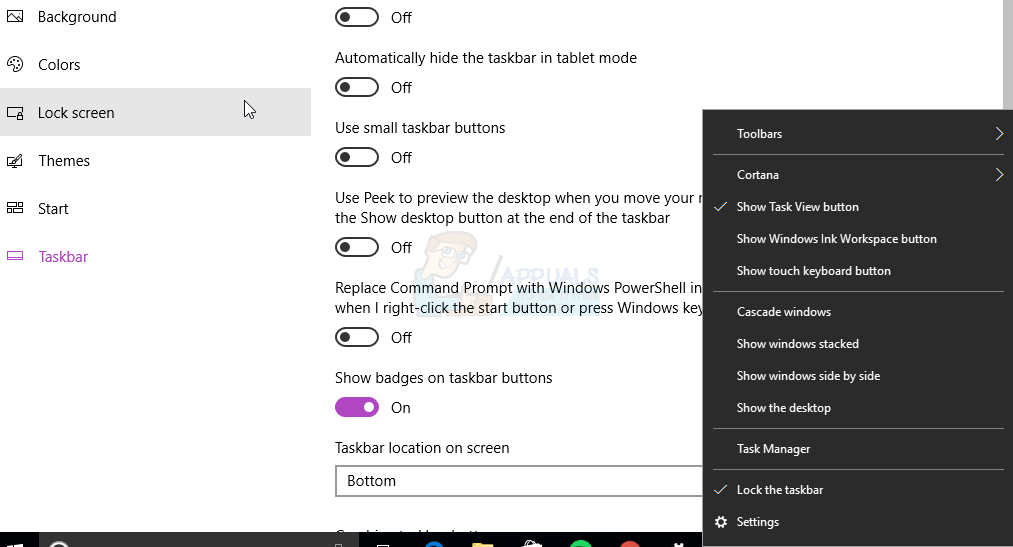 Kodėl trūksta meniu Pradėti skirtuko iš užduočių juostos ypatybių sistemoje „Windows 10“?