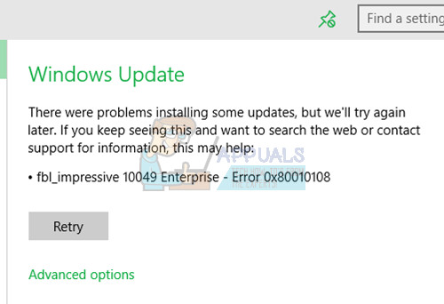 Como corrigir o erro do Windows Update 0x80010108